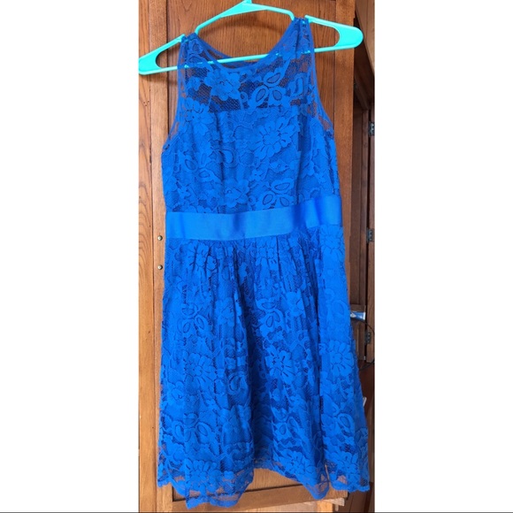 *SOLD* Beautiful BB Dakota Royal Blue Short Lace Dress {ModCloth / Size 8 / EUC} - Picture 1 of 7